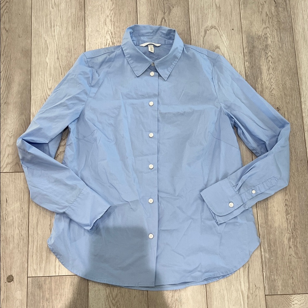 H&M Light Blue Women's Button-Up Dress Shirt